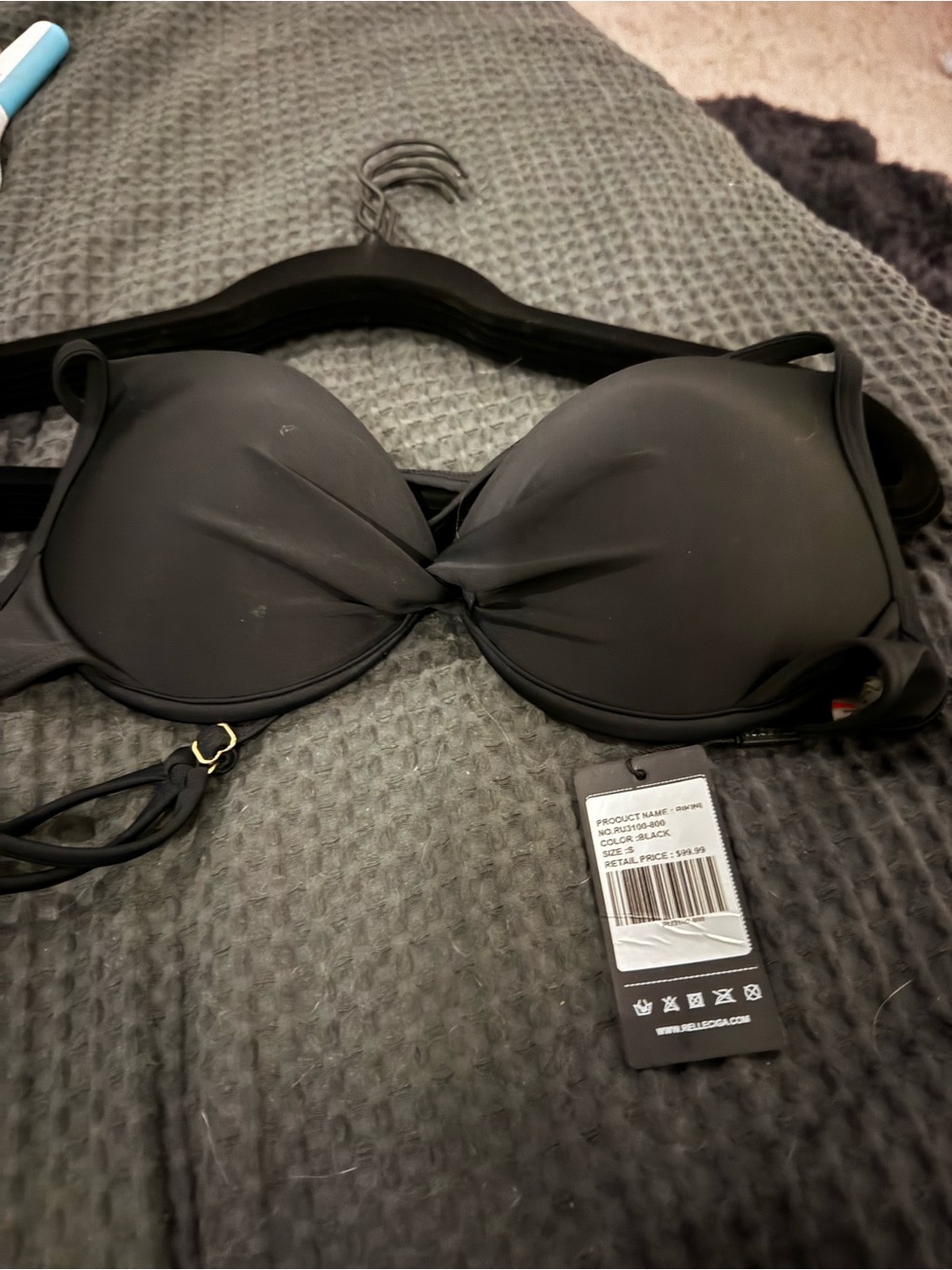 RELLECIGA Black Push-Up Swim Bra